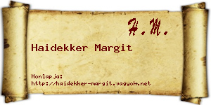 Haidekker Margit névjegykártya